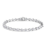 Tennisarmband aus Moissanite in tropfenförmigem Design 925er Silber