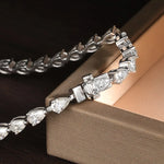 Tennisarmband aus Moissanite in tropfenförmigem Design 925er Silber