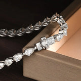 Tennisarmband aus Moissanite in tropfenförmigem Design 925er Silber
