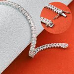 Tennisarmband mit ovalen Moissanit-Steinen S925 Silber vergoldet für Frauen