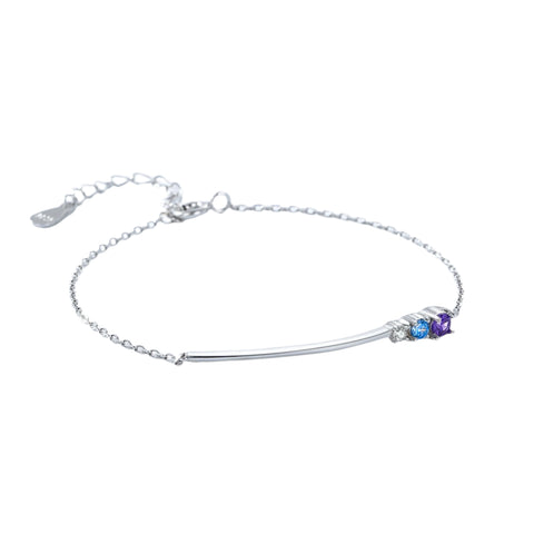925er Sterling Silber Armband mit bunten Zirkonia