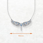 Phoenix Wing Halskette aus 925 Sterling Silber mit blauen Zirkonia