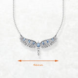 Phoenix Wing Halskette aus 925 Sterling Silber mit blauen Zirkonia