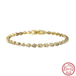 925er Sterling Silber Tennis-Armband mit gelbem Gold-Finish und funkelnden