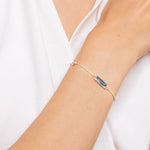 Damenarmband mit blauen Zirkonstein 925er Sterlingsilber