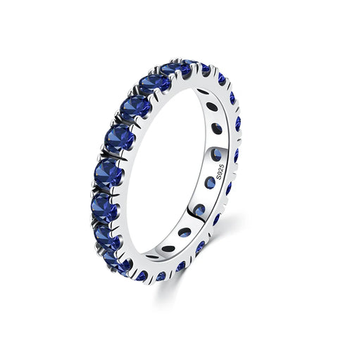 blauer Zirkonia Ring aus 925er Sterling SilberDamenring
