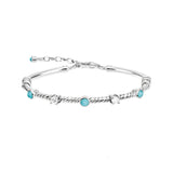 Armband mit Türkis und Zirkonia aus 925er Sterlingsilber