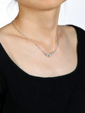 925 Silber & Moissanit Blumen Halskette mit funkelndem Design