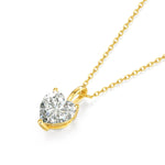Herzförmige 14K Gold Halskette mit Moissanit-Anhänger