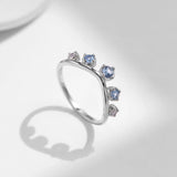 925 Sterling Silber Ring mit blauen und lila Steinen für Frauen