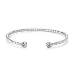 Moissanit Cuff Armband aus 925er Sterlingsilber verstellbar mit zertifizierte