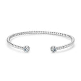 Moissanit Cuff Armband aus 925er Sterlingsilber verstellbar mit zertifizierte