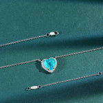 Halskette mit herzförmigem Synthetic Paraiba Turmalin 925 Sterling Silbe