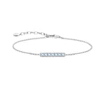 Kettenarmband mit Blauen Zirkonsteinen aus echtem 925er Sterling Silber