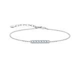 Kettenarmband mit Blauen Zirkonsteinen aus echtem 925er Sterling Silber