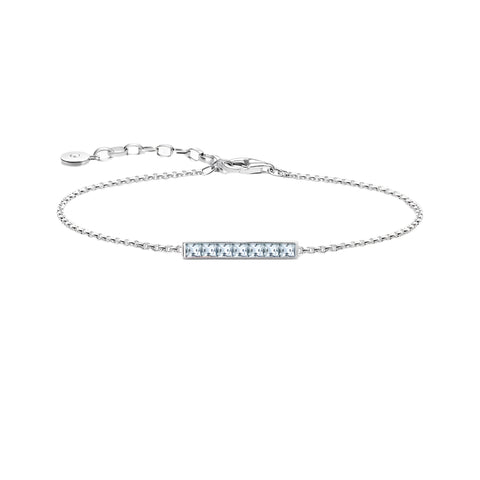 Kettenarmband mit Blauen Zirkonsteinen aus echtem 925er Sterling Silber