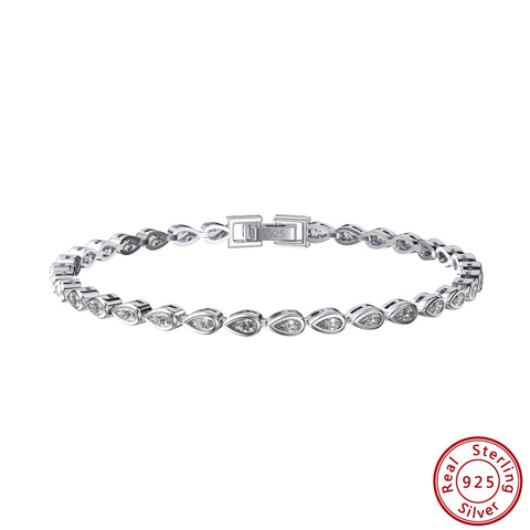 925er Sterling Silber Tennis-Armband mit gelbem Gold-Finish und funkelnden