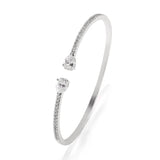 Armband mit blauen Tropfen aus kubischem Zirkonia und silbernem