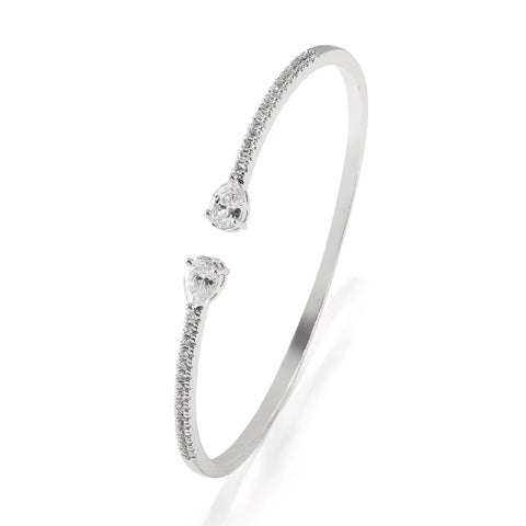 Armband mit blauen Tropfen aus kubischem Zirkonia und silbernem