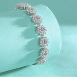 Sonnenblumen-Moissanit-Armband aus 925er Sterling-Silber