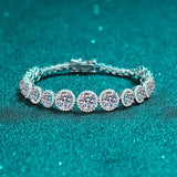 Moissanite Tennis Armband aus 925er Sterlingsilber mit weißer Goldplattierung