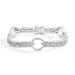 Moissanit-Diamantarmreifen mit ovalem Anhänger aus 925er Sterling Silbe