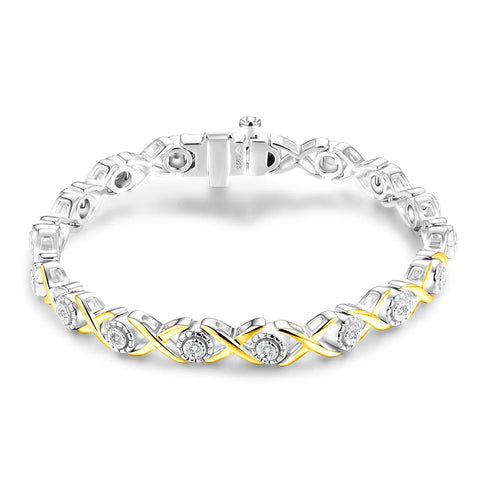 Damenarmband aus 925er Silber mit 18K vergoldeten Akzente