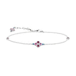 Armband mit rosa und blauen Edelsteinen aus 925 Sterling Silber
