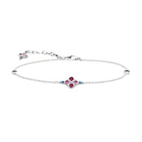 Armband mit rosa und blauen Edelsteinen aus 925 Sterling Silber