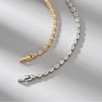 925er Sterling Silber Tennis-Armband mit gelbem Gold-Finish und funkelnden