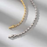 925er Sterling Silber Tennis-Armband mit gelbem Gold-Finish und funkelnden