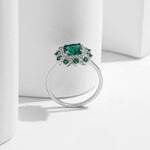 Damenring aus 925er Sterling Silber mit grünem Zirkon