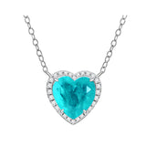 Halskette mit herzförmigem Synthetic Paraiba Turmalin 925 Sterling Silbe