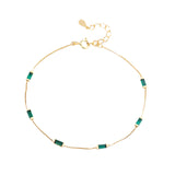 Vergoldete Armband mit grünen Zirkon-Steinen für Frauen