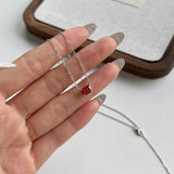 S925 Silberkette mit rechteckigem grünem Smaragd-Anhänger