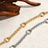 Moissanit-Diamantarmreifen mit ovalem Anhänger aus 925er Sterling Silbe