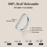 Moissanite-Ring mit quadratischem Schnitt1,0 mm, S925 Sterlingsilber für Frauen