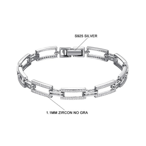 Armband aus 925er Sterling Silber mit Zirkon-Einlage