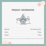 925 Sterling Silber Tropfenring mit funkelndem AAAAA CZ für modebewusste