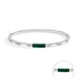 Armband mit malachitgrünem Stein und Zirkonia in 925er Sterlingsilber