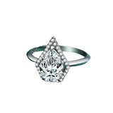 925 Sterling Silber Tropfenring mit funkelndem AAAAA CZ für modebewusste
