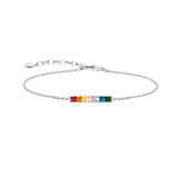 Buntsteine Delikater Armband mit Links Kette aus 925 Sterling Silber
