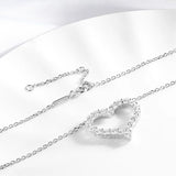 Herz-Halskette für Frauen aus S925 Silber mit funkelnden Zirkonia