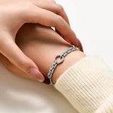 Moissanit-Diamantarmreifen mit ovalem Anhänger aus 925er Sterling Silbe