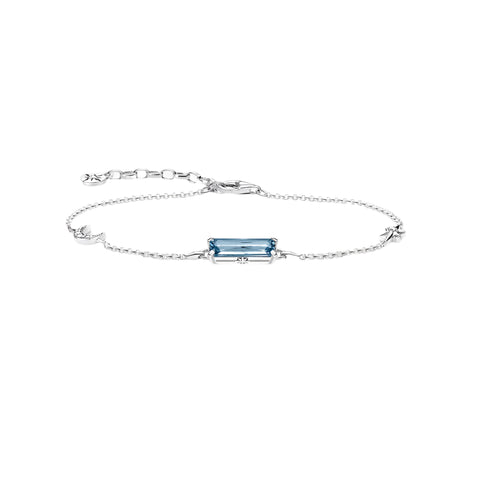 Damenarmband mit blauen Zirkonstein 925er Sterlingsilber