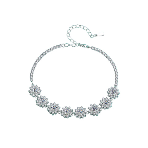 Sonnenblumen-Moissanit-Armband aus 925er Sterling-Silber