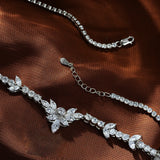 Halskette aus 925er Sterling Silber mit marquiseförmige