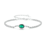 925 Sterling Silber Luxuriöses Armband mit Grüner Zirkonstein für Frauen