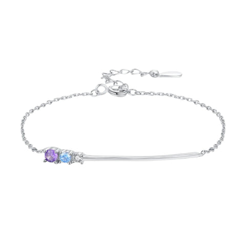 925er Sterling Silber Armband mit bunten Zirkonia