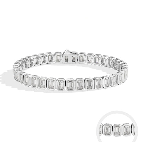Zirkonia-Armband mit smaragdschliff 5*3mm für Damen 925 Sterling Silber